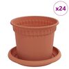 vidaXL Taimepotid 24 pcs Kohviroosa &Oslash; 12,5 x 10 cm Plastmass