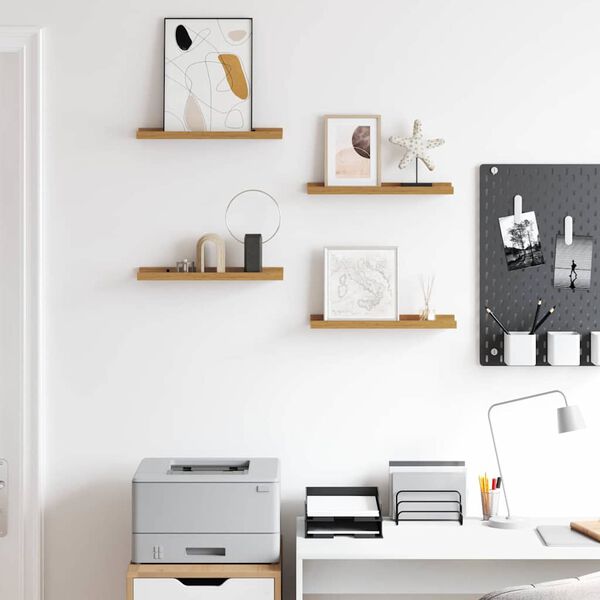 vidaXL Seinariiul riiuliga 4 pcs Beež 40 x 9 x 3 cm Tehispuit