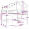 vidaXL k&otilde;rge voodi redeli ja katusega, 90x190 cm, m&auml;nnipuit