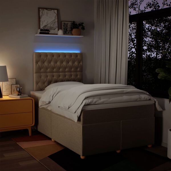 vidaXL kontinentaalvoodi madratsi, kreemjas, 120x190 cm, kangas