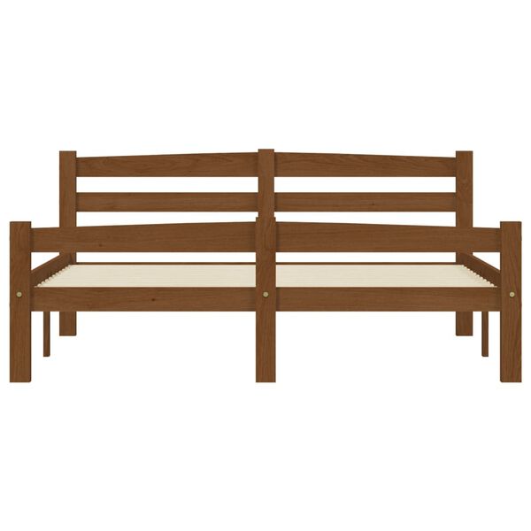 vidaXL voodiraam, meepruun, m&auml;nnipuit, 120 x 200 cm