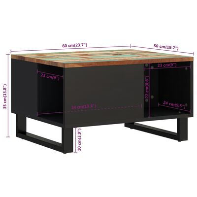 vidaXL kohvilaud, 60 x 50 x 35 cm, taastatud puit
