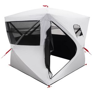 vidaXL Jaht Telk Valge Mustate 143 x 143 x 165 cm Pol&uuml;ester ja teras