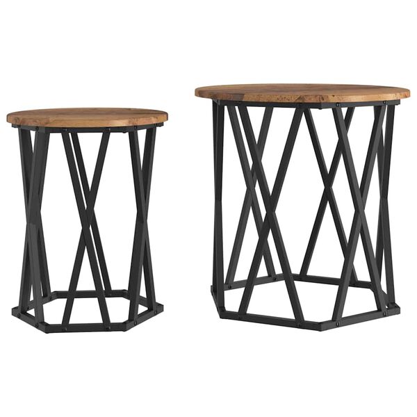 vidaXL Kohvilaud 2 pcs Vana puit 50 x 50 x 50 cm