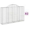 vidaXL kaarekujulised gabioonkorvid 2 tk, 200x30x120/140 cm, raud