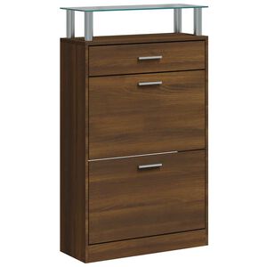 vidaXL jalatsikapp, pruun tamm, 63 x 24 x 104 cm, tehispuit
