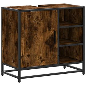 vidaXL vannitoa valamukapp suitsutamm 65x33x60 cm ehituspuit