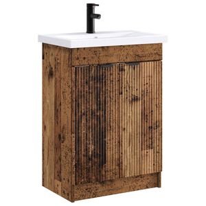 vidaXL Vannitoa m&ouml;&ouml;bleset Vana puit 78,5 x 37,5 x 81 cm Tehispuit
