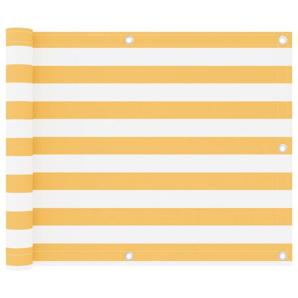 vidaXL r&otilde;dusirm, valge ja kollane, 75 x 300 cm, oxford-kangas