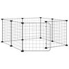 vidaXL 8-paneeliga lemmikloomapuur uksega, must, 70 x 70 x 35 cm, teras