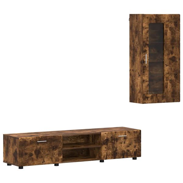 vidaXL Telerikapi komplekt sahtliga FLORIN Suitsetatud tamm Tehispuit