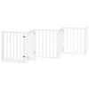 vidaXL kokkupandav koerav&auml;rav uksega, 9 paneeli, valge 450 cm, pappel