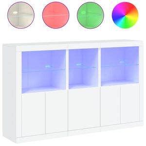 vidaXL puhvetkapp LED-tulega, valge, 162 x 37 x 100 cm