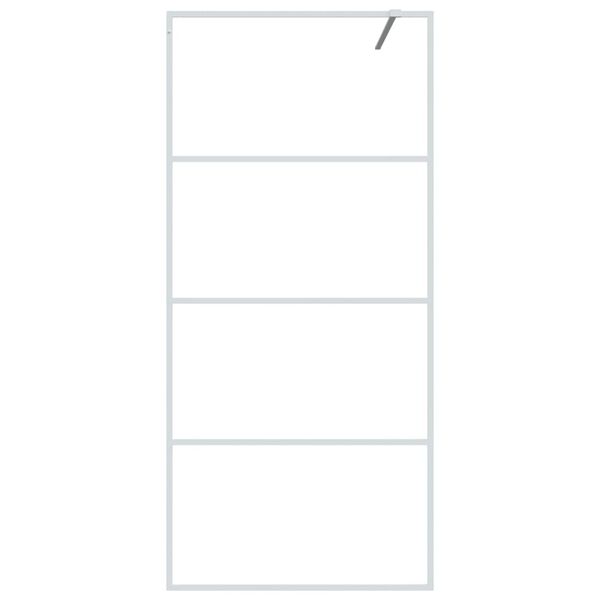 vidaXL du&scaron;inurga sein, valge, 90 x 195 cm, l&auml;bipaistev ESG-klaas