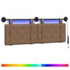vidaXL Rippuv voodipeats LED-valgustusega Cappuccino Kunstnahk