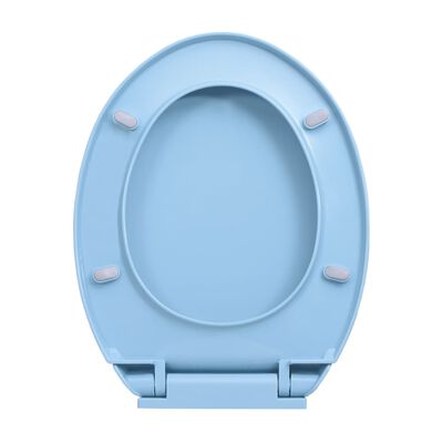 vidaXL vaikselt suletav prill-laud, kiirkinnitusega, sinine, ovaalne