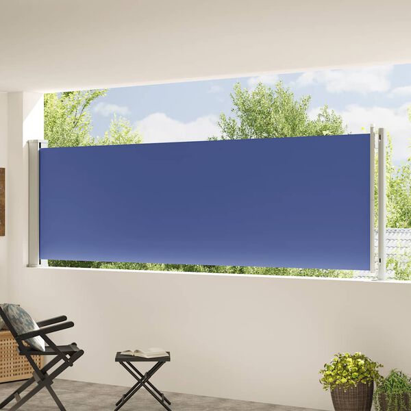 vidaXL lahtit&otilde;mmatav terrassi k&uuml;lgsein, 117 x 600 cm, sinine