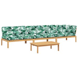 vidaXL 4-osaline kaubaalustest diivanikomplekt patjadega, akaatsiapuit
