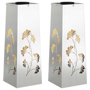 vidaXL P&auml;ikese LED k&auml;igutee tuli 2 pcs Galvaniseeritud Galvaniseeritud