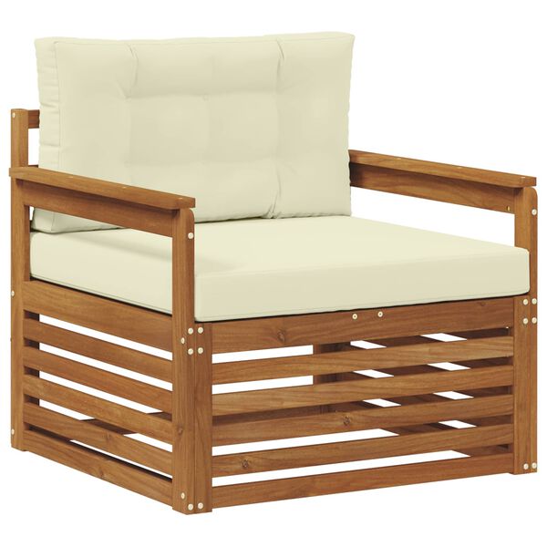 vidaXL V&auml;li diivanikomplekt Tugev akaatsiapuit ja pol&uuml;ester Neutraalne