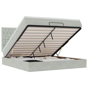 vidaXL Ottomani voodiraam madratsitega, helehall, 180x200 cm, samet