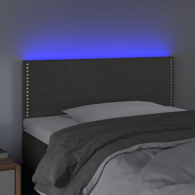 vidaXL LED-voodipeats, tumehall, 80x5x78/88 cm, samet