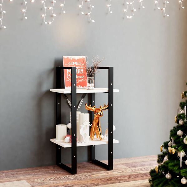 vidaXL 2-korruseline raamaturiiul, 40x30x70 cm, valge, männipuit