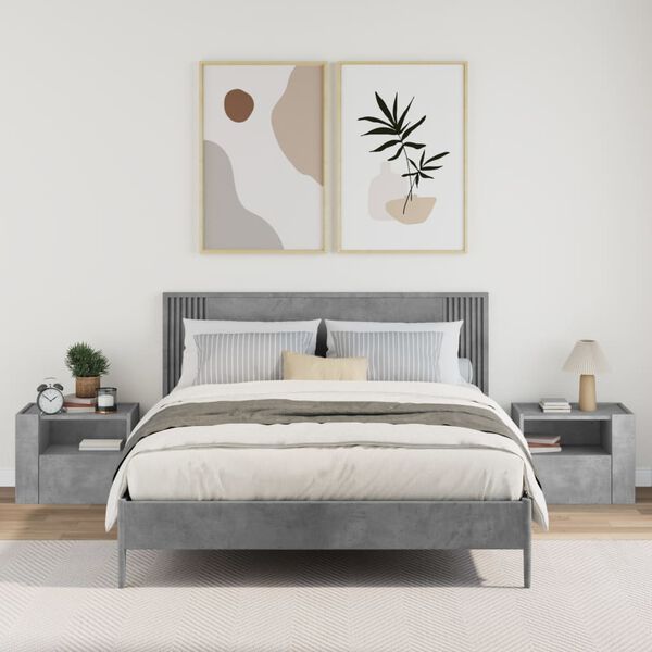 vidaXL seinale kinnitatavad öökapid 2 tk, betoonhall, 45x30x35 cm