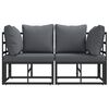 vidaXL Välik Mööbel padjaga padjaga Must Alumiinium