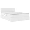 vidaXL Voodi hoiukohaga ja madratsiga peaga PUHAS VALGE 140 x 190 cm