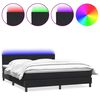 vidaXL kontinentaalvoodi madrats ja LED, must, 180x210 cm, samet