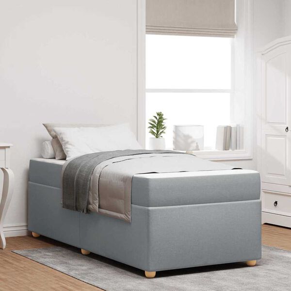 vidaXL Voodi raam madratsiga Helehall 80 x 200 cm kangas