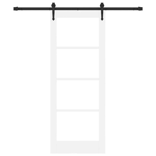 vidaXL Libisev uks Valge 78 x 202 cm Soe männipuit ja klaas