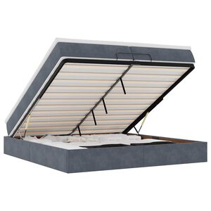 vidaXL Ottomani voodiraam madratsitega, tumehall, 200x200 cm, samet