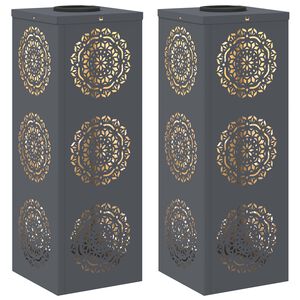 vidaXL P&auml;ikese LED k&auml;igutee tuli 2 pcs Antratsiit K&uuml;lmvaltsitud teras