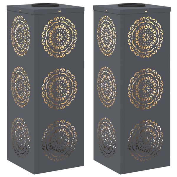 vidaXL P&auml;ikese LED k&auml;igutee tuli 2 pcs Antratsiit K&uuml;lmvaltsitud teras