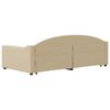 vidaXL diivanvoodi väljatõmmatava osaga, kreemjas, 100x200 cm, kangas
