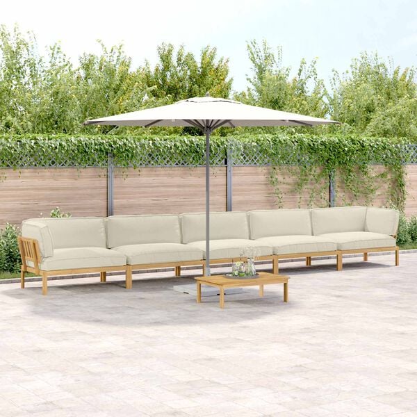 vidaXL Diivanikomplekt padjaga 6 pcs cream Tugev akatsiapuu