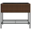 vidaXL aia taimekastid riiuliga, 2 tk, pruun, 90x40x75 cm, pol&uuml;rotang