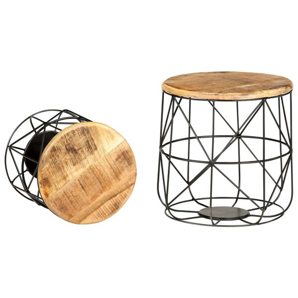 vidaXL kohvilauad 2 tk, toekast mangopuidust