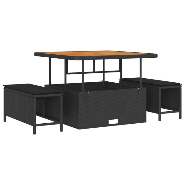 vidaXL Aia Diivanikomplekt padjaga 8 pcs Must Pol&uuml;rooster