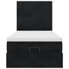 vidaXL Ottomani voodiraam madratsitega, must, 100x200cm, samet