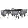 vidaXL Aia s&ouml;&ouml;gilaudade komplekt 7 pcs Antratsiit Pulberv&auml;rvitud teras