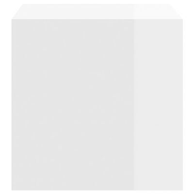 vidaXL seinakapp, 4 tk, kõrgläikega valge, 37x 37x37 cm puitlaastplaat