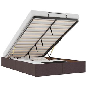 vidaXL Ottomani voodiraam ilma madratsit, tumepruun, 120x190cm, kangas