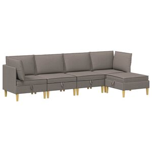 vidaXL Modulaarne diivanisari koos ladustamisega 5 pcs Pruunikashall