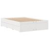 vidaXL voodi ilma madratsita sahtlitega, valge, 140x190 cm, m&auml;nnipuit