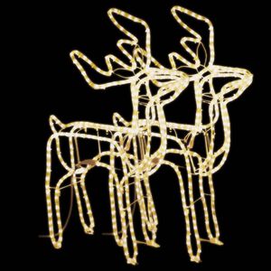 vidaXL p&otilde;hjap&otilde;dra figuur LEDiga 2 tk, soe valge 76x42x87 cm