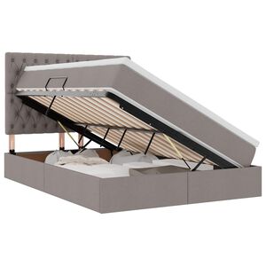 vidaXL Voodi hoiukohaga ja madratsiga peaga Pruunikashall 140 x 190 cm