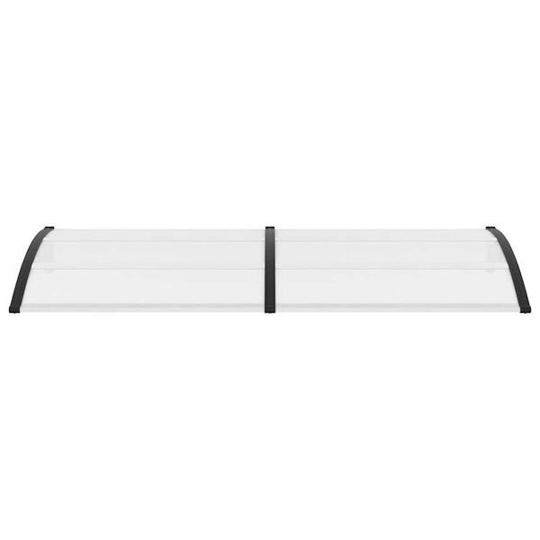 vidaXL ukse varikatus, must ja l&auml;bipaistev, 240 x 75 cm, PC